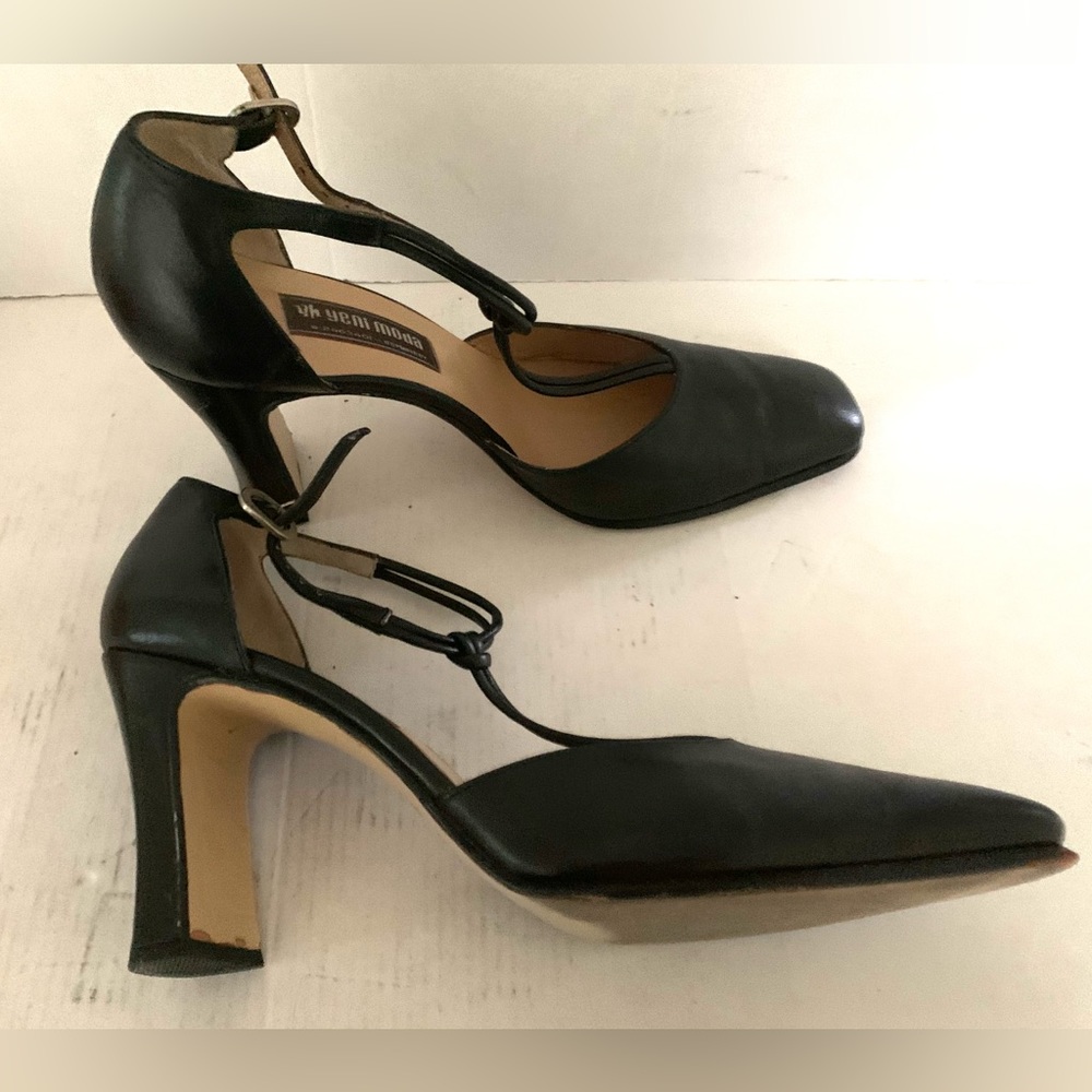 Soft Shiny Black Real Leather TStrap Dance Shoes Blo… Gem